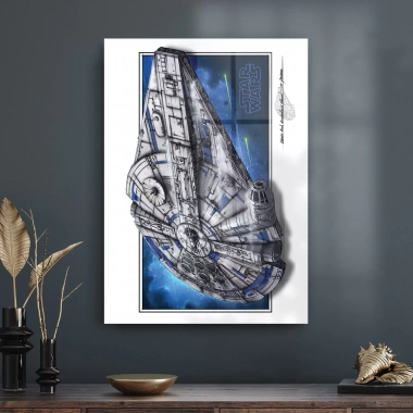 Decovetro Cam Tablo Star Wars Millennium Falcon Poster 70x100 cm