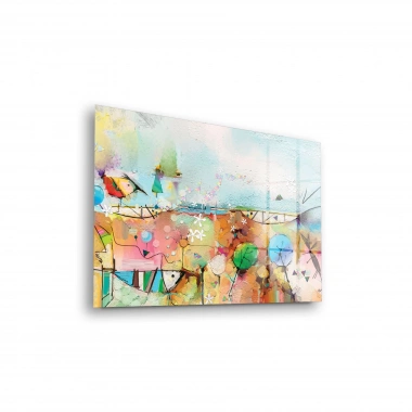 Decovetro Cam Tablo Sulu Boya Renkli Desenler 70x100 cm