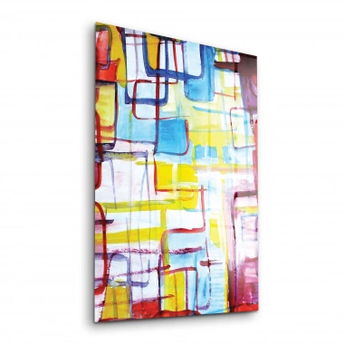 Decovetro Cam Tablo Sulu Boya Soyut 30x40 cm