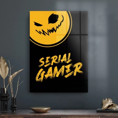 Decovetro Cam Tablo Turuncu Serial Gamer Yazılı 70x100 cm