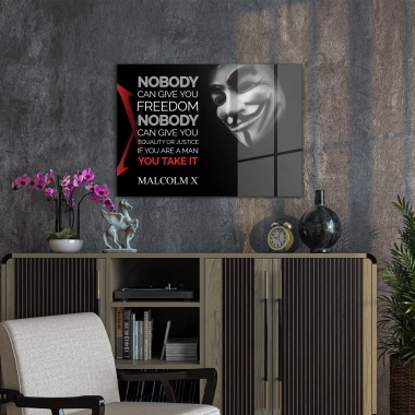 Decovetro Cam Tablo Vendetta Malcom X 50x70 cm