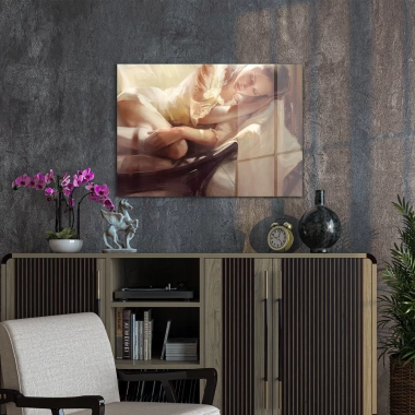 Decovetro Cam Tablo Yağlı Boya Kadın Porte 50x70 cm