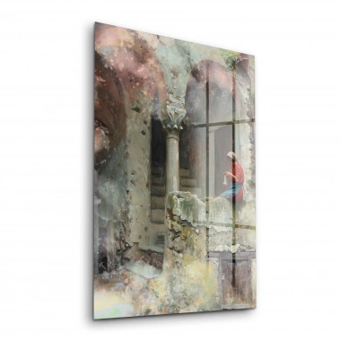 Decovetro Cam Tablo Yağlı Boya Örgücü Kız 30x40 cm