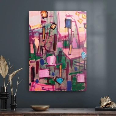 Decovetro Cam Tablo Yağlı Boya Soyut 50x70 cm