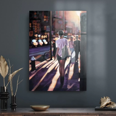 Decovetro Cam Tablo Yağlı Boya Street Girl 50x70 cm