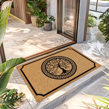 Decovetro Hayat Ağacı Desenli Kapı Önü Halı Paspas 40 x 60 Cm