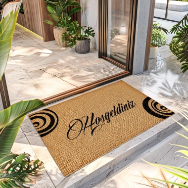 Decovetro Hoşgeldiniz Desenli Kapı Önü Halı Paspas 40 x 60 Cm