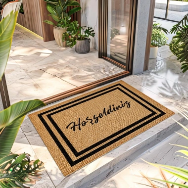 Decovetro Hoşgeldiniz Desenli Kapı Önü Halı Paspas 40 x 60 Cm