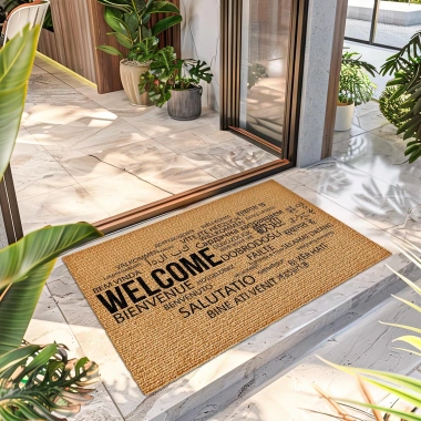Decovetro Hoşgeldiniz Desenli Kapı Önü Halı Paspas 40 x 60 Cm