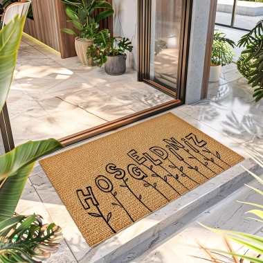 Decovetro Hoşgeldiniz Desenli Kapı Önü Halı Paspas 40 x 60 Cm