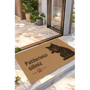 Decovetro Kapı Önü Halı Paspas Kedi Patilerinizi Siliniz 40 x 60 Cm