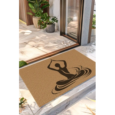 Decovetro Kapı Önü Halı Paspas Yoga Meditasyon Figür Baskılı 40 x 60 Cm