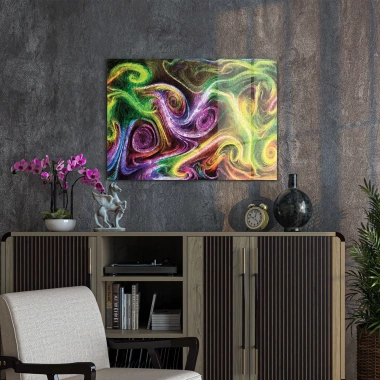 Decovetro Cam Tablo Neon Spiral Waves 30x40 cm