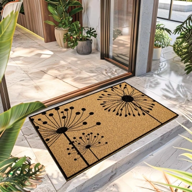 Decovetro Paspas Çiçek Desenli Kapı Önü Paspası40 x 60 Cm