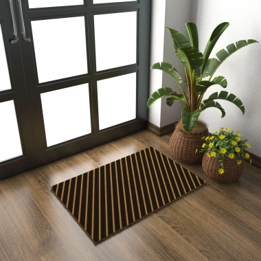Decovetro Paspas Çizgi Desenli Kapı Önü Paspası40 x 60 Cm