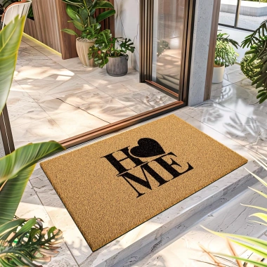 Koko Paspas Dekoratif Kalp Home Desenli Kapı Önü Paspası 40 x 60 cm