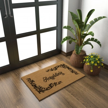 Decovetro Paspas Hoşgeldiniz Desenli Kapı Önü Paspası 40 x 60 Cm