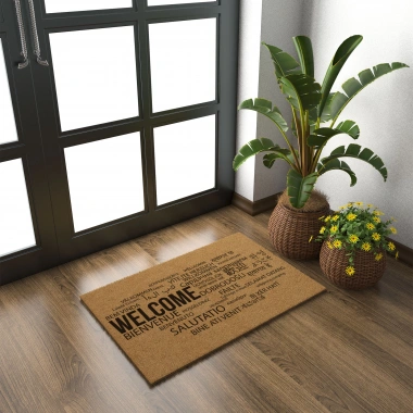 Decovetro Paspas Hoşgeldiniz Desenli Kapı Önü Paspası 40 x 60 Cm