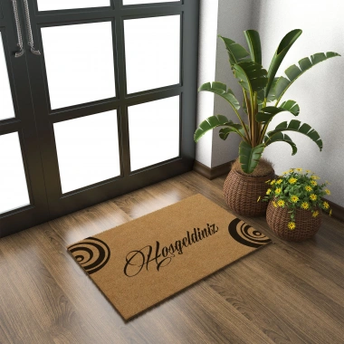 Decovetro Paspas Hoşgeldiniz Desenli Kapı Önü Paspası 40 x 60 Cm