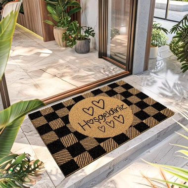 Decovetro Paspas Hoşgeldiniz Desenli Kapı Önü Paspası 40 x 60 Cm