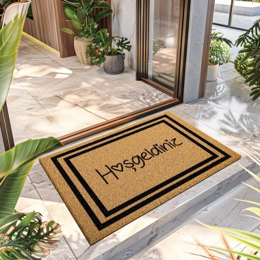 Decovetro Paspas Hoşgeldiniz Desenli Kapı Önü Paspası 40 x 60 Cm