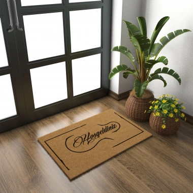 Decovetro Paspas Hoşgeldiniz Desenli Kapı Önü Paspası 40 x 60 Cm