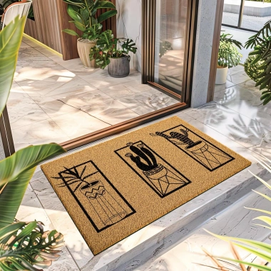 Decovetro Paspas Kaktüs Desenli Kapı Önü Paspası40 x 60 Cm