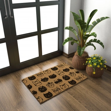 Decovetro Paspas Kedi Desenli kapı Önü Paspası 40 x 60 Cm