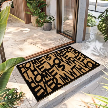 Decovetro Paspas Love Home Desenli Kapı Önü Paspası40 x 60 Cm