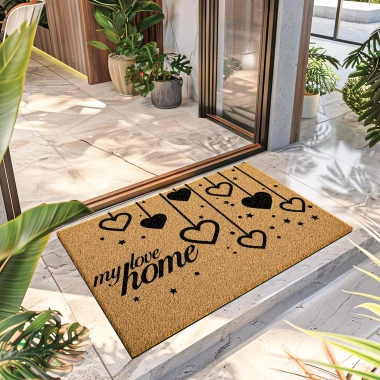 Decovetro Paspas My Love Home Desenli Kapı Önü Paspası40 x 60 Cm