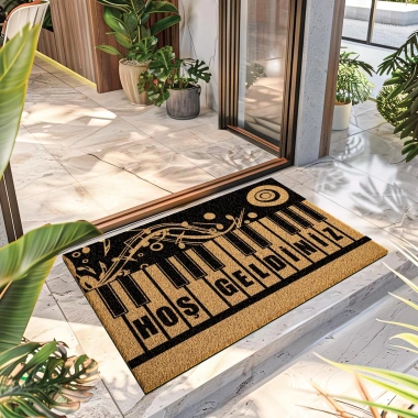 Decovetro Paspas Piyano Desenli Kapı Önü Paspası 40 x 60 Cm