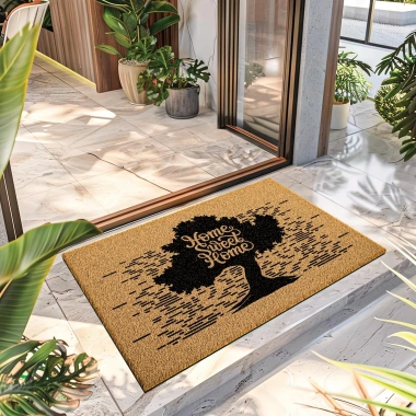 Decovetro Paspas Sweet Home Desenli Kapı Önü Paspası40 x 60 Cm