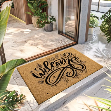 Decovetro Paspas Welcome Desenli Kapı önü Paspası 40 x 60 Cm