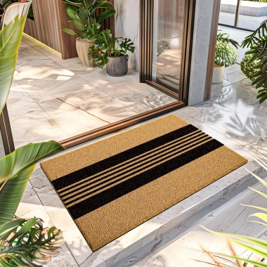 Decovetro Paspas Dekoratif Çizgi Desenli Kapı Önü Paspası 40 x 60 cm