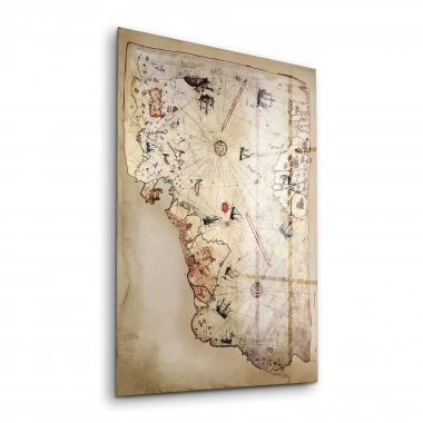 Decovetro Piri Reis Haritası Cam Tablo 30x40 cm