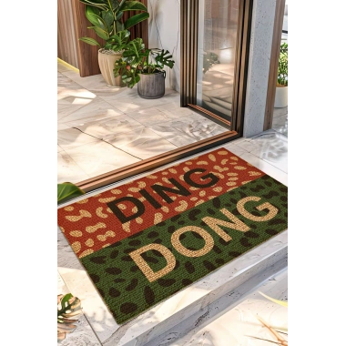 Decovetro Renkli Paspas Ding Dong Desenli Kapı Önü Halı Paspası 40 x 60 cm