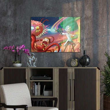 Decovetro Cam Tablo Rick And Morty Blast 50x70 cm