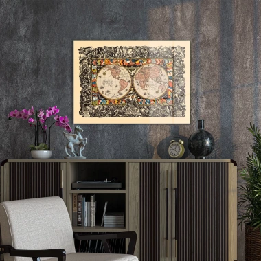 Decovetro Cam Tablo World Map Old Style 30x40 cm