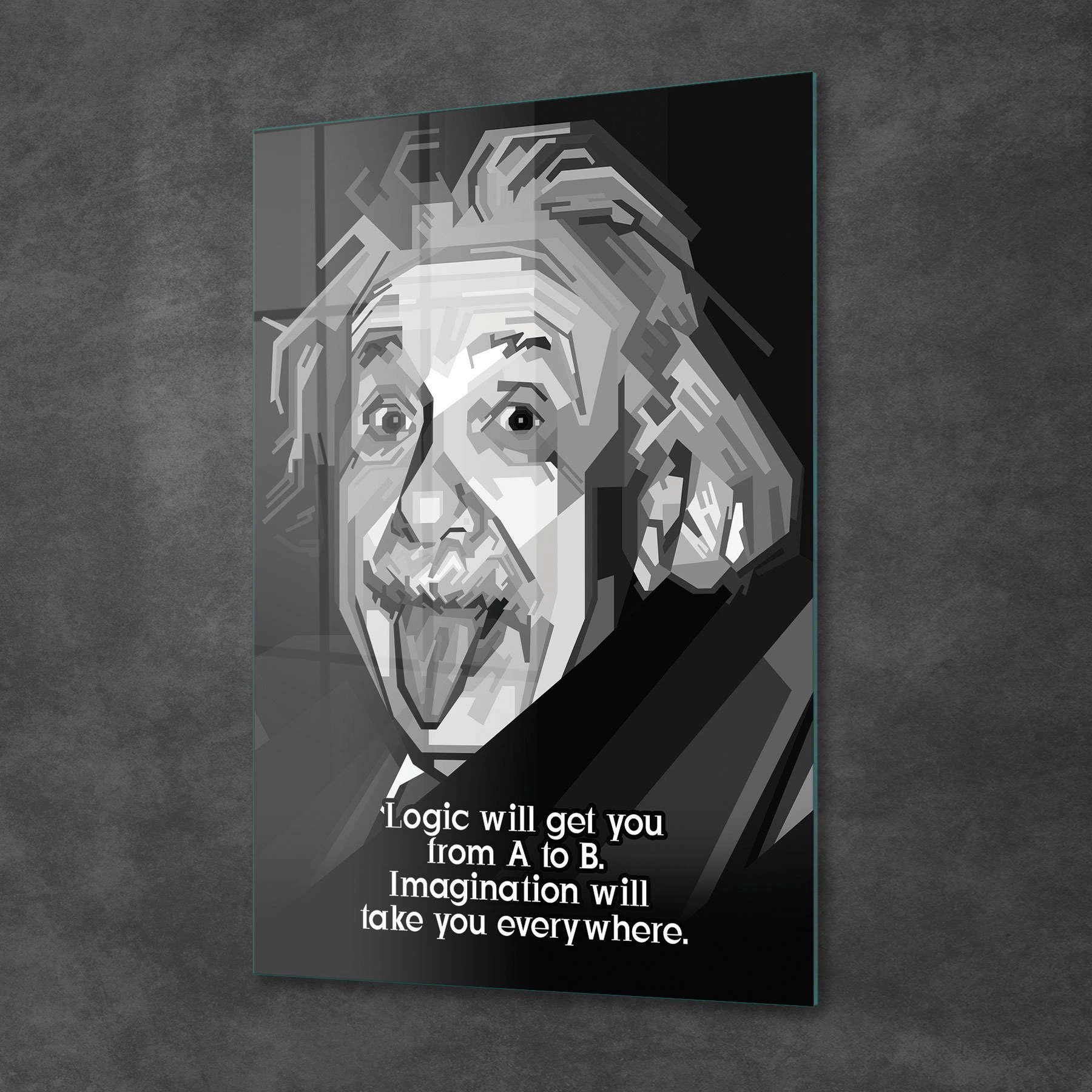 Decovetro Cam Tablo Albert Einstein Funny 30x40 cm
