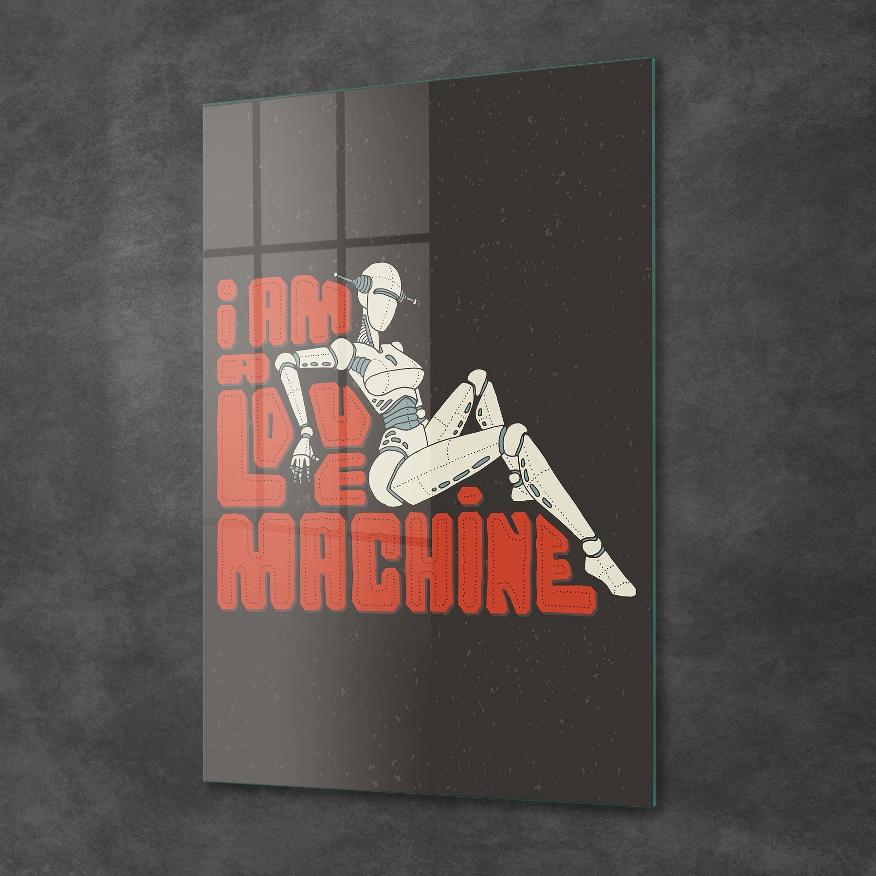 Decovetro Cam Tablo Cyberpunk Love Machines 30x40 cm
