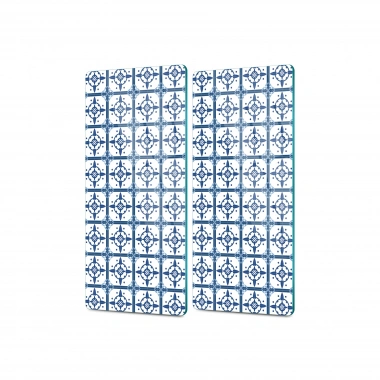 Decovetro Cam Kahve Sofra Sunum Tablası 2li Set Geleneksel Yuvarlak Çizgi Desenli 30 x 15 Cm