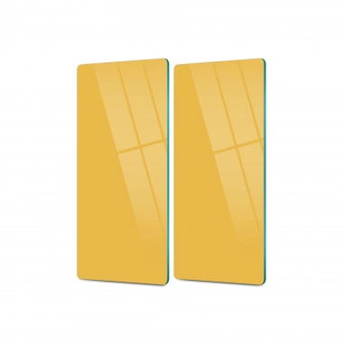 Decovetro Cam Kahve Sofra Sunum Tablası 2li Set Ral Sarı Renkli 30 x 15 Cm