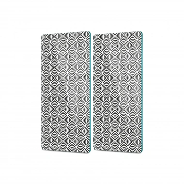 Decovetro Cam Kahve Sofra Sunum Tablası 2li Set Siyah Yuvarlak Çizgi Desenli 30 x 15 Cm