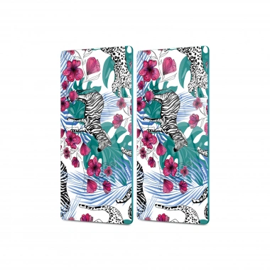 Decovetro Cam Kahve Sofra Sunum Tablası 2li Set Vintage Zebra Desenli 30 x 15 Cm