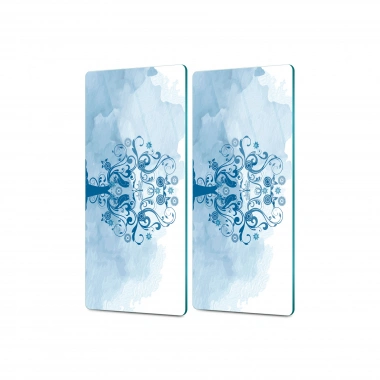 Decovetro Cam Kahve Sofra Sunum Tablası 2li Set Hayat Ağacı Desenli 30 x 15 Cm