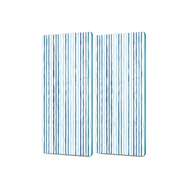 Decovetro Cam Kahve Sofra Sunum Tablası 2li Set Marine Wave Lines 30 x 15 Cm