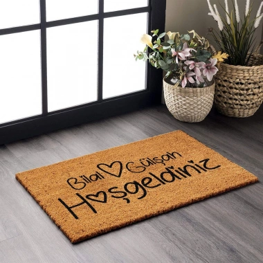 Decovetro Kişiye Özel Paspas Hoşgeldiniz Desenli 40 x 60 Cm