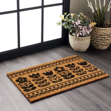 Decovetro Paspas Çiçek Desenli Kapı Önü Paspası40 x 60 Cm
