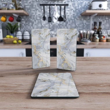 Decovetro Cam Sunum Servis Tabağı 3lü Dikdörtgen Set 1100