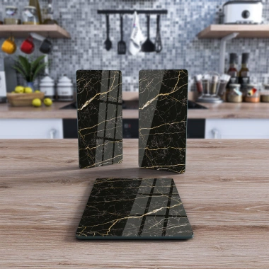 Decovetro Cam Sunum Servis Tabağı 3lü Dikdörtgen Set 1104